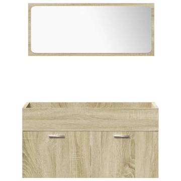 5 Piece Bathroom Furniture Set - Sonoma Oak Engineered Wood