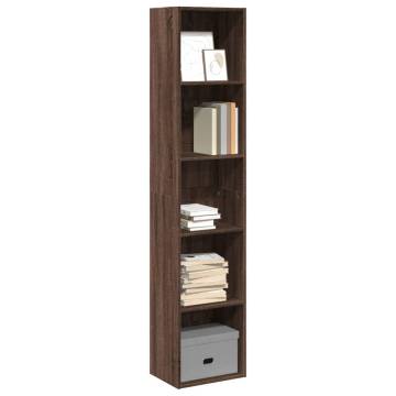 Brown Oak Bookcase 40x30x189 cm - Engineered Wood Storage