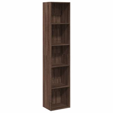 Brown Oak Bookcase 40x30x189 cm - Engineered Wood Storage