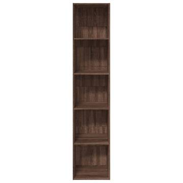 Brown Oak Bookcase 40x30x189 cm - Engineered Wood Storage