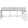 Stylish White Desk with LED Lights - 200x104x91 cm