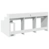 Stylish White Desk with LED Lights - 200x104x91 cm