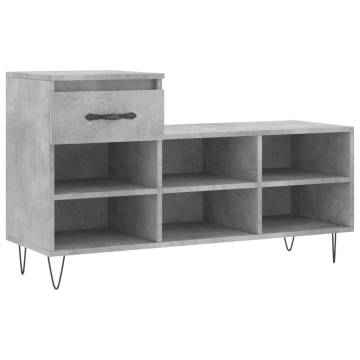 Concrete Grey Shoe Cabinet | Stylish & Durable Storage Solution