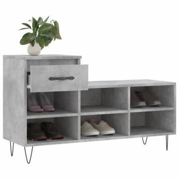 Concrete Grey Shoe Cabinet | Stylish & Durable Storage Solution