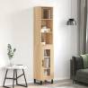 Highboard Sonoma Oak 34.5x34x180 cm Engineered Wood Colour sonoma oak Quantity in Package 1 Model 1 glass door 