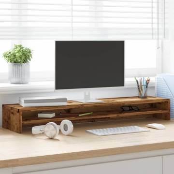 Monitor Stand Old Wood - Stylish & Functional | HipoMarket