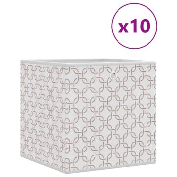 Foldable Storage Boxes 10 pcs Cream | Organize Your Space