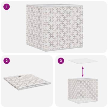 Foldable Storage Boxes 10 pcs Cream | Organize Your Space