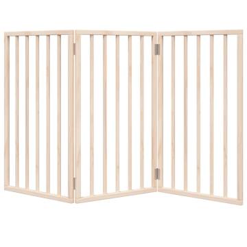 Foldable Dog Gate - 3 Panels 150 cm Poplar Wood | HipoMarket