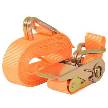 Heavy-Duty Ratchet Tie Down Straps - 10pcs, 0.4 Tonnes, Orange