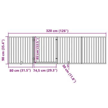 Dog Gate with Door - Foldable 4 Panels 320 cm | Hipo Market