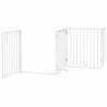 Foldable Dog Gate with Door - 320 cm White Poplar Wood