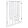 Foldable Dog Gate with Door - 320 cm White Poplar Wood