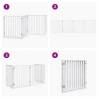 Foldable Dog Gate with Door - 320 cm White Poplar Wood