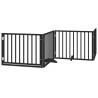 Dog Gate with Door - Foldable 4 Panels Black 320 cm | HipoMarket