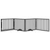 Dog Gate with Door - Foldable 4 Panels Black 320 cm | HipoMarket