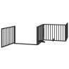 Dog Gate with Door - Foldable 4 Panels Black 320 cm | HipoMarket