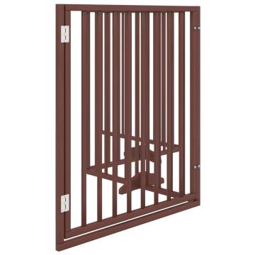 Dog Gate with Door - Foldable 4 Panels Brown 320 cm | HipoMarket