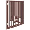 Dog Gate with Door - Foldable 4 Panels Brown 320 cm | HipoMarket