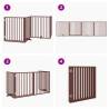 Dog Gate with Door - Foldable 4 Panels Brown 320 cm | HipoMarket