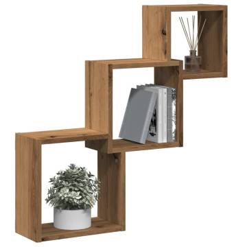 Wall Cube Shelves Artisan Oak - Stylish Storage Solution