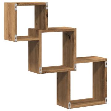 Wall Cube Shelves Artisan Oak - Stylish Storage Solution