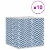 Foldable Storage Boxes - 10 pcs Blue Non-Woven Fabric 32x32x32 cm