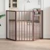  Dog Gate Foldable 3 Panels Brown 150 cm Poplar Wood Colour brown Size 50 x 90 x 2 cm Quantity in Package 3 