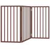 Foldable Dog Gate - 3 Panels Brown Poplar Wood 150 cm