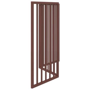 Foldable Dog Gate - 3 Panels Brown Poplar Wood 150 cm