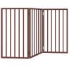 Foldable Dog Gate - 3 Panels Brown Poplar Wood 150 cm