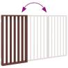 Foldable Dog Gate - 3 Panels Brown Poplar Wood 150 cm