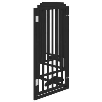 Dog Gate with Door - Foldable 6 Panels Black 300 cm Poplar Wood