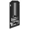 Dog Gate with Door - Foldable 6 Panels Black 300 cm Poplar Wood