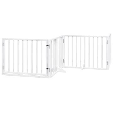 Foldable Dog Gate with Door - 320 cm Poplar Wood | HipoMarket