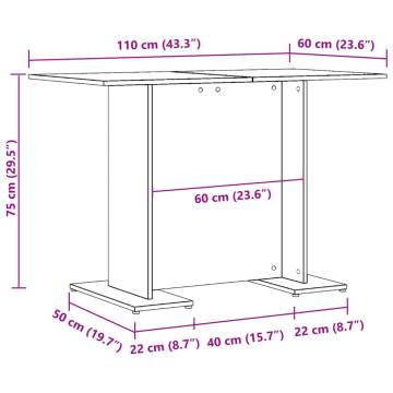 Stylish Old Wood Dining Table - 110x60x75 cm | HipoMarket