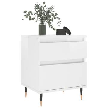 High Gloss White Bedside Cabinets - 2 pcs | Hipomarket UK