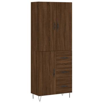 Stylish Highboard Brown Oak - 69.5x34x180 cm | HipoMarket