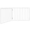 Foldable Dog Gate - 2 Panels White Poplar Wood | HipoMarket