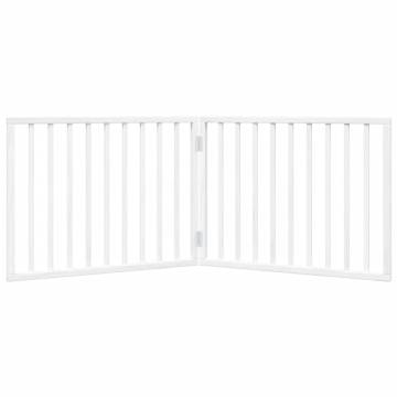 Foldable Dog Gate - 2 Panels White Poplar Wood | HipoMarket