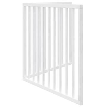 Foldable Dog Gate - 2 Panels White Poplar Wood | HipoMarket