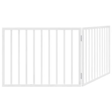 Foldable Dog Gate - 2 Panels White Poplar Wood | HipoMarket