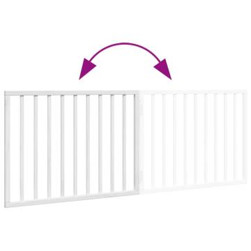 Foldable Dog Gate - 2 Panels White Poplar Wood | HipoMarket