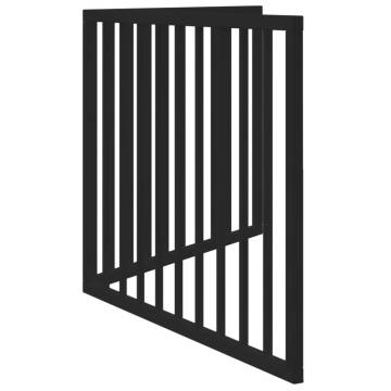 Foldable Dog Gate - 2 Panels Black Poplar Wood | HipoMarket