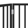 Foldable Dog Gate - 2 Panels Black Poplar Wood | HipoMarket