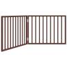 Foldable Dog Gate - 160 cm Brown Poplar Wood for Pets