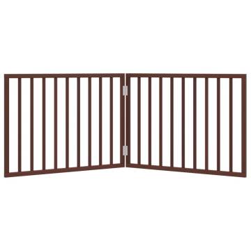 Foldable Dog Gate - 160 cm Brown Poplar Wood for Pets