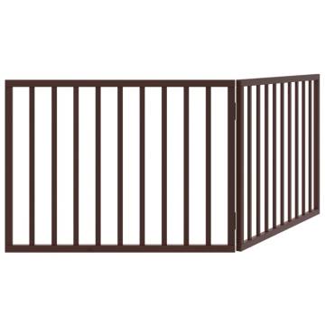 Foldable Dog Gate - 160 cm Brown Poplar Wood for Pets