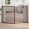  Dog Gate Foldable 2 Panels Brown 160 cm Poplar Wood Colour brown Size 80 x 90 x 2 cm Quantity in Package 2 