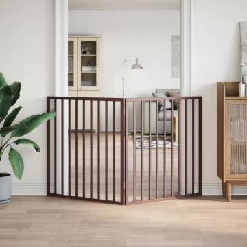 Foldable Dog Gate - 160 cm Brown Poplar Wood | Hipo Market